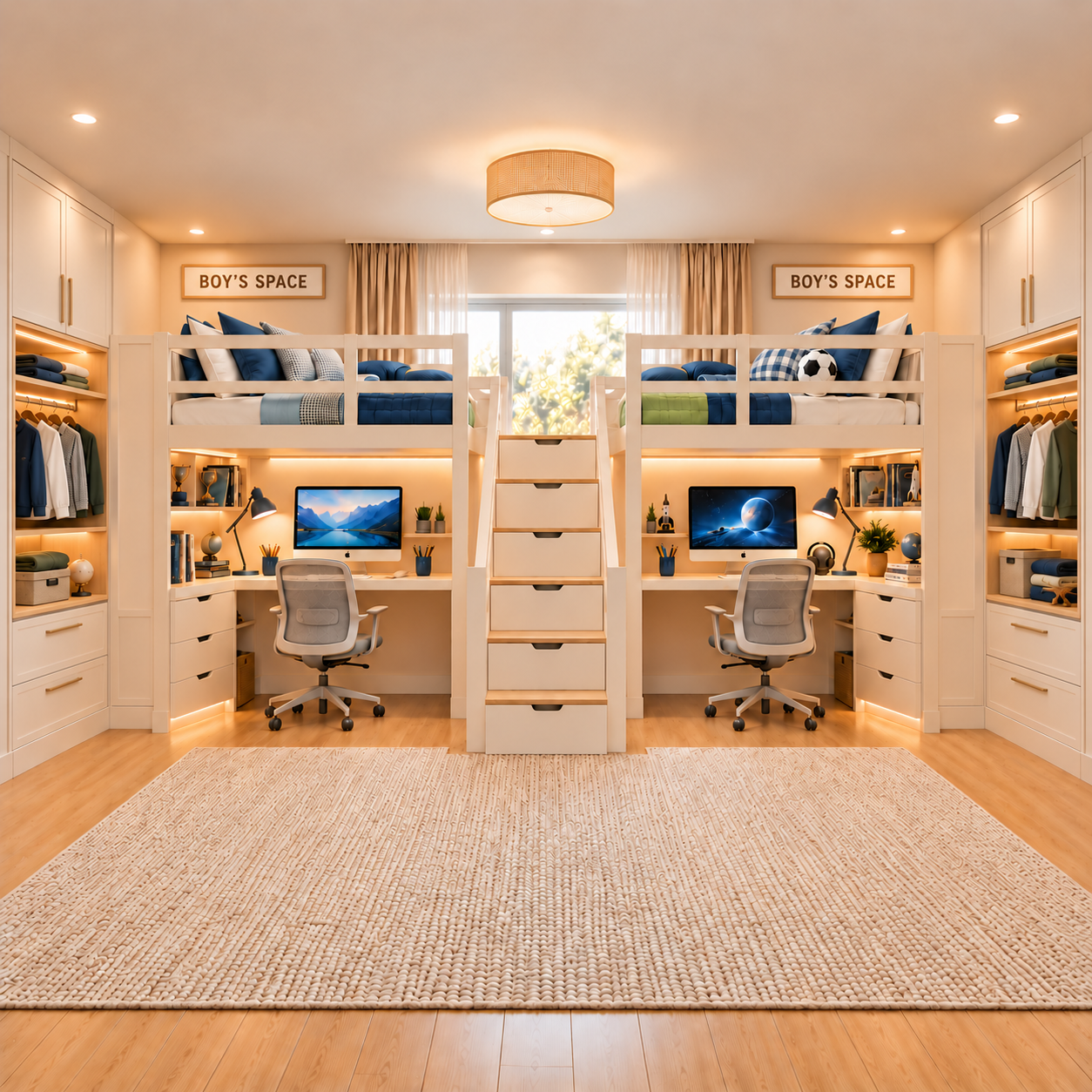 Two Boys' Room space-saving bedroom inspiration