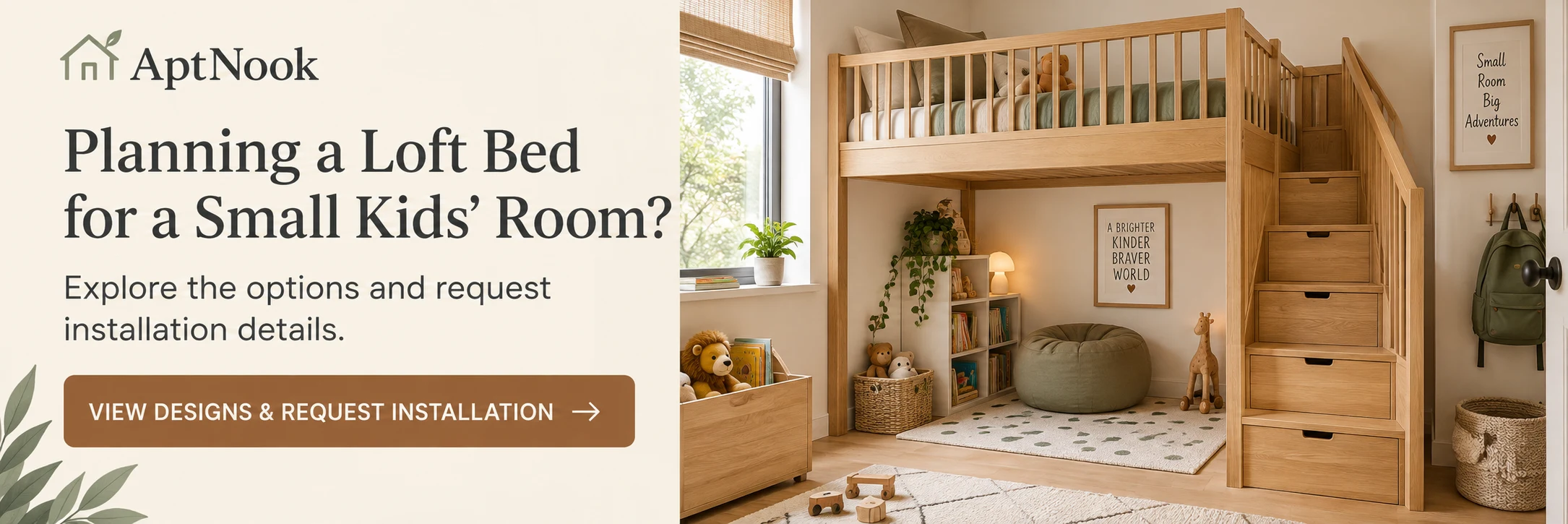 Planning a loft bed for a small kids' room? Request installation details.